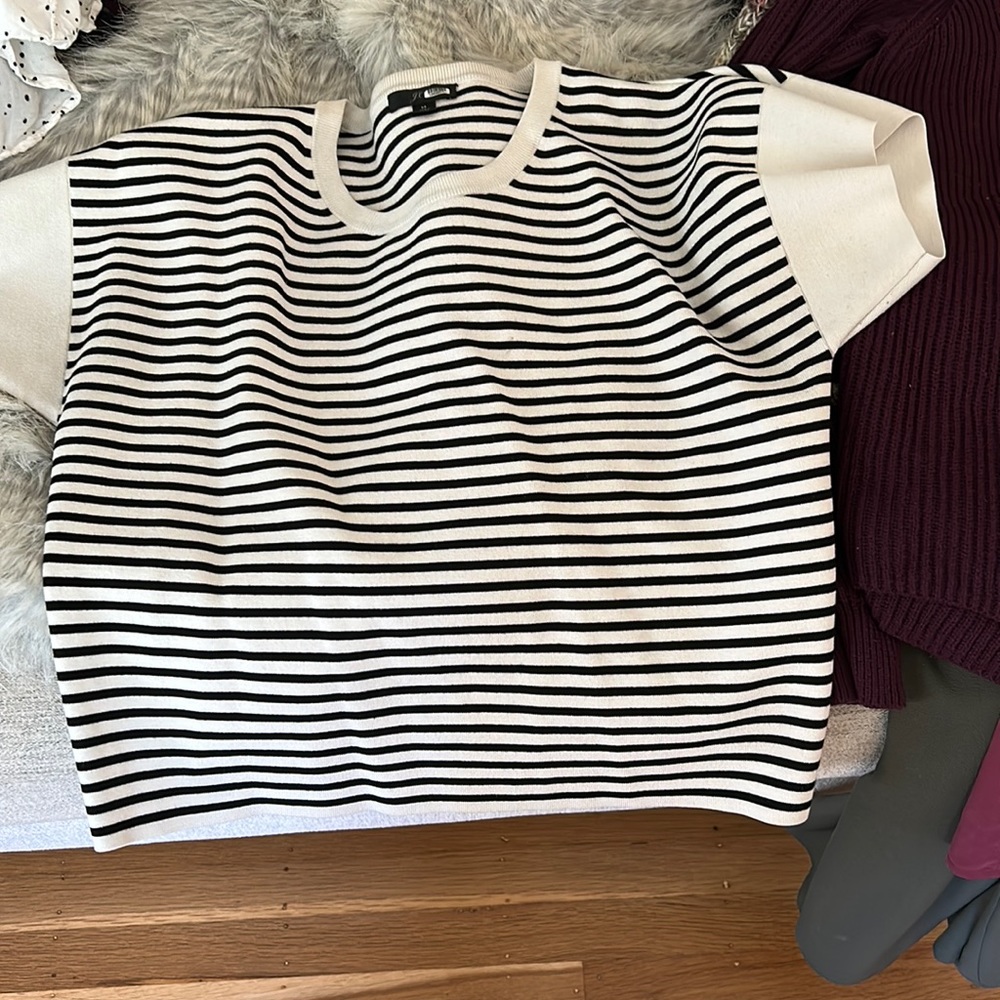 J.crew black and white striped blouse